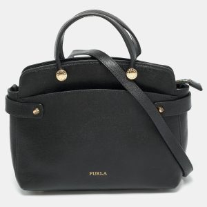 Furla Black Leather Agata Satchel, Satchels - Luxury Closet catalog
