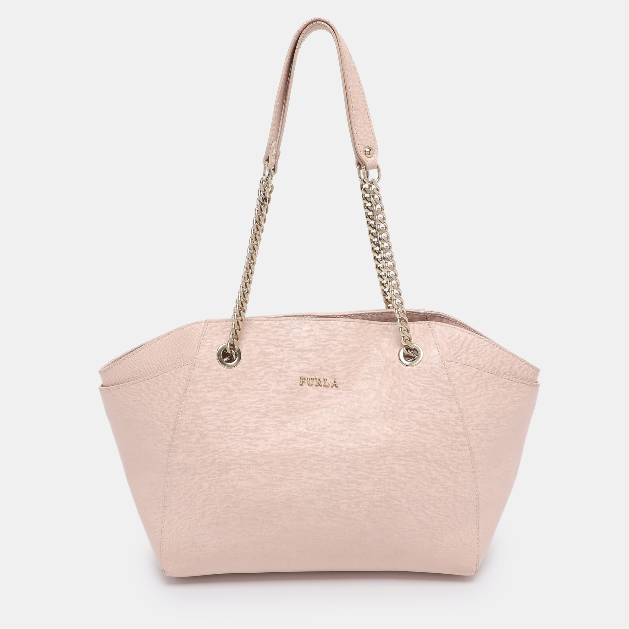 Furla Blush Pink Leather Julia Chain Tote, Tote Handbags - Luxury Closet catalog