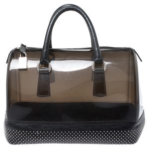 Furla Black PVC and Leather Studded Candy Satchel, Satchels - Luxury Closet catalog
