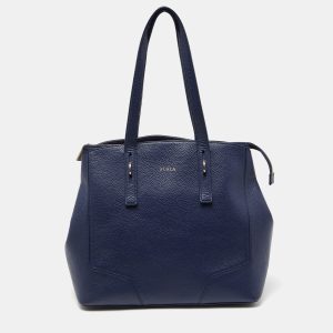Furla Navy Blue Leather Top Zip Satchel, Satchels - Luxury Closet catalog