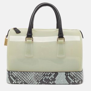 Furla Light Blue Python Embossed and Rubber Candy Satchel, Satchels - Luxury Closet catalog