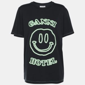 Ganni Black Cotton Hotel T-Shirt L, Shirts & Tops - Luxury Closet catalog