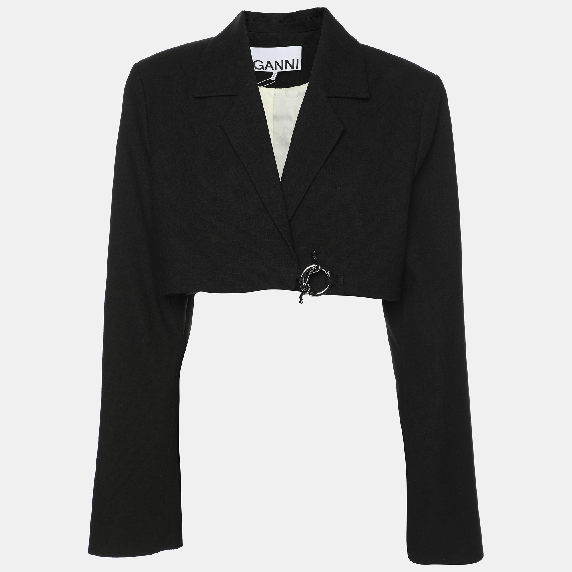 Ganni Black Cotton Cropped Jacket L, Coats & Jackets - Luxury Closet catalog