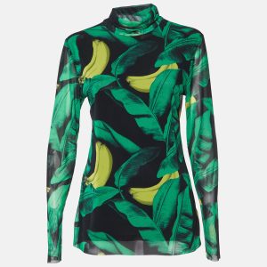Ganni Green Banana Print Mesh Turtle Neck Top L, Shirts & Tops - Luxury Closet catalog