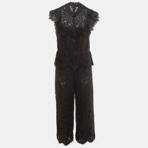 Ganni Black Lace Ruffle Jumpsuit M, Suits - Luxury Closet catalog