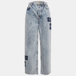 Ganni  Blue Printed Denim Straight Leg Jeans M Waist 30", Jeans - Luxury Closet catalog