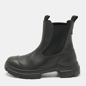 Ganni Black Rubber City Ankle Boots Size 36, Boots - Luxury Closet catalog