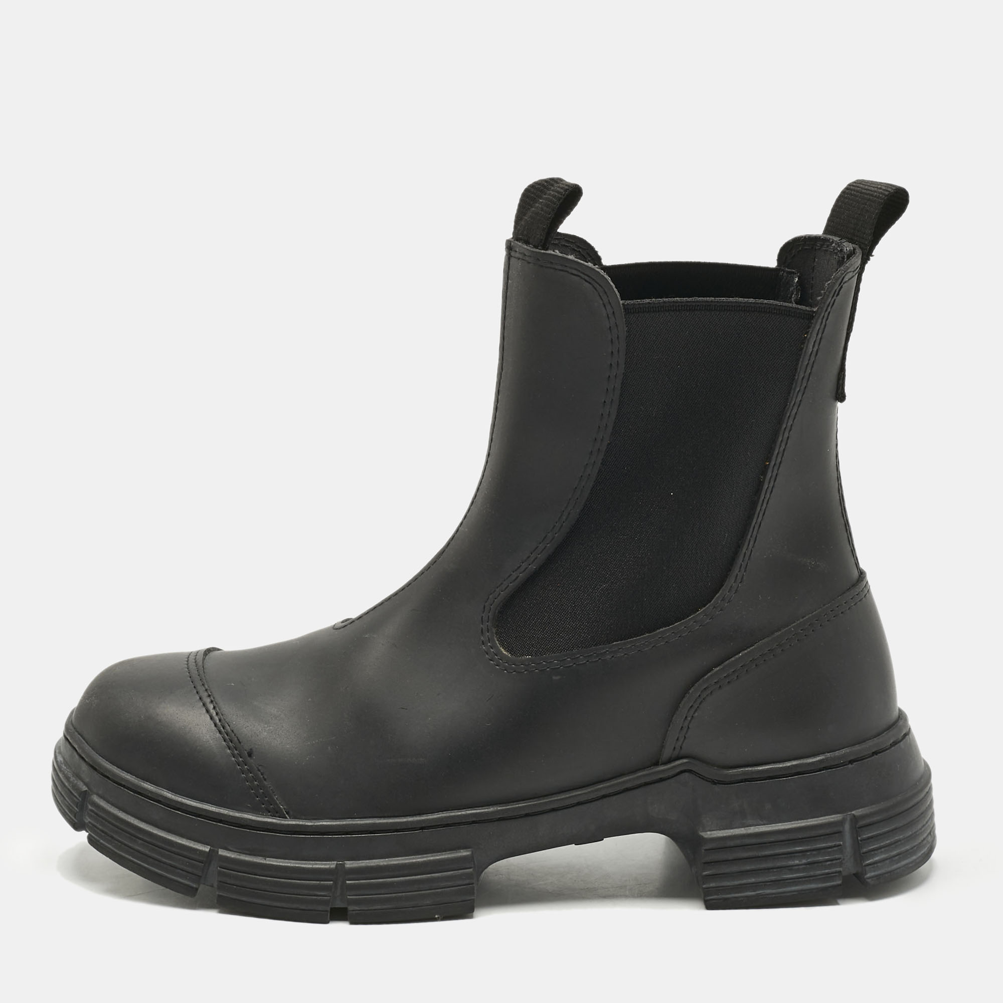 Ganni Black Rubber City Ankle Boots Size 36, Boots - Luxury Closet catalog