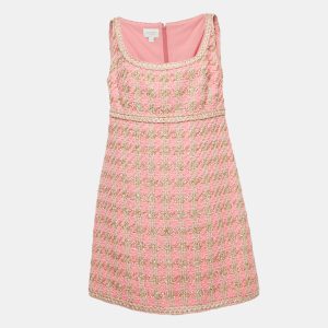 Giambattista Valli Pink Lurex Tweed Sleeveless Mini Dress XL, Dresses - Luxury Closet catalog