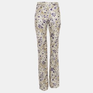 Giambattista Valli Off-White Floral Jacquard Flared Trousers XXS, Clothing - Luxury Closet catalog