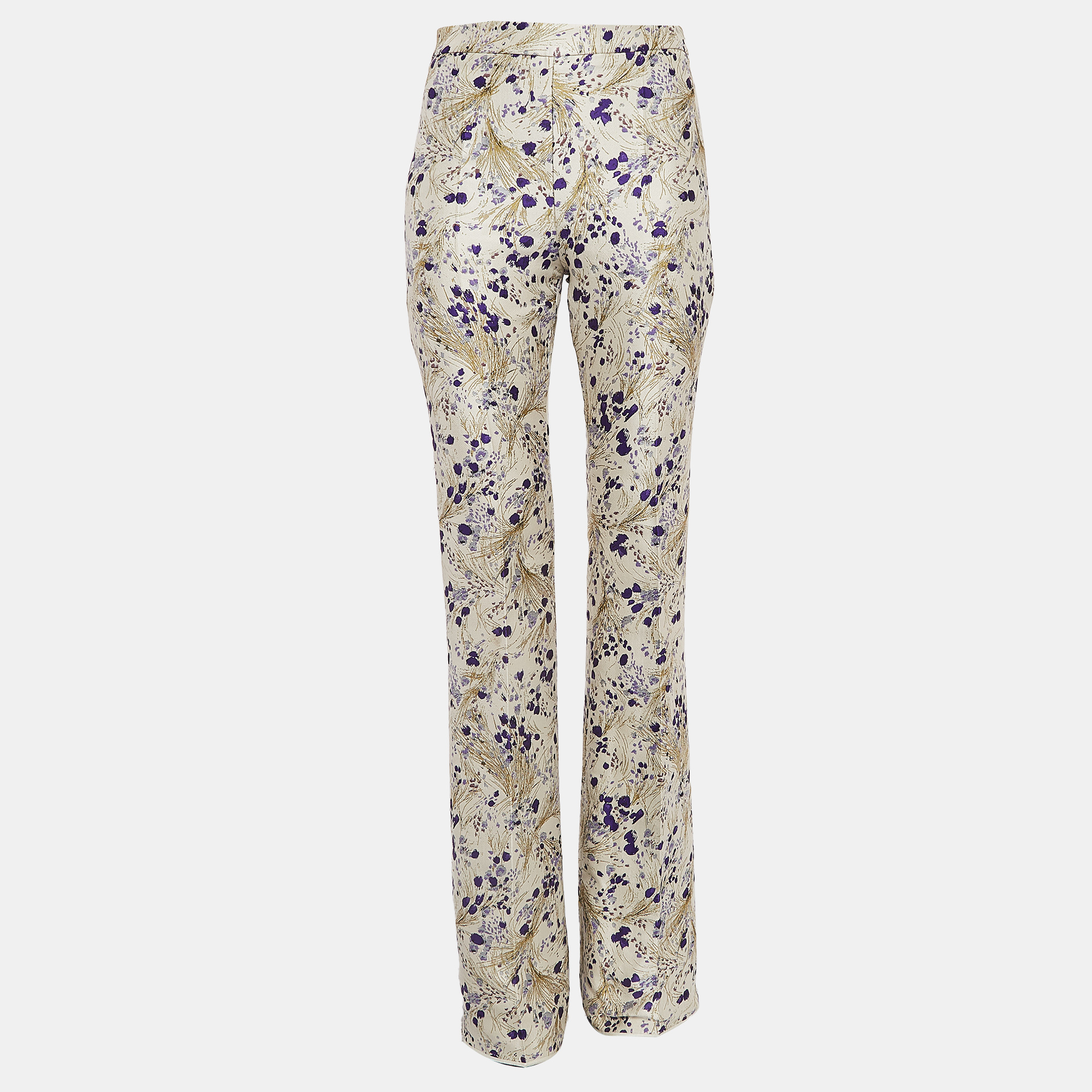 Giambattista Valli Off-White Floral Jacquard Flared Trousers XXS, Clothing - Luxury Closet catalog
