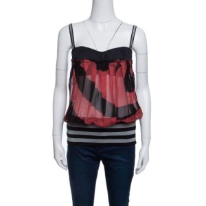 GF Ferre Multicolor Striped Lurex Knit Trim Sleeveless Bustier Top S, Shirts & Tops - Luxury Closet catalog