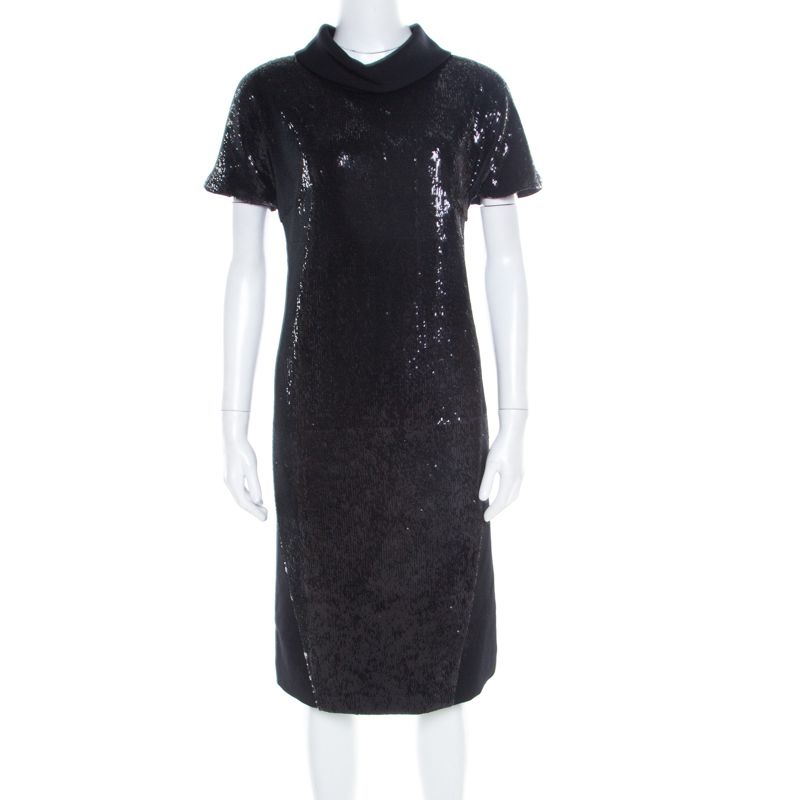 Gianfranco Ferre Black Sequin Embellished Wool Dress M, Dresses - Luxury Closet catalog