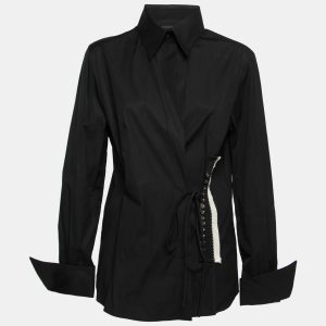 Gianfranco Ferre Vintage Black Cotton Button Detail Tie-Fastening Shirt XL, Shirts & Tops - Luxury Closet catalog