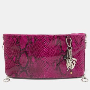 Gianfranco Ferre Magenta Python Side Zip Oversized Clutch, Clutches & Special Occasion Bags - Luxury Closet catalog