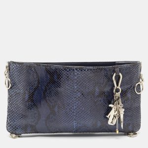 Gianfranco Ferre Blue Python Oversized Zip Clutch, Clutches & Special Occasion Bags - Luxury Closet catalog