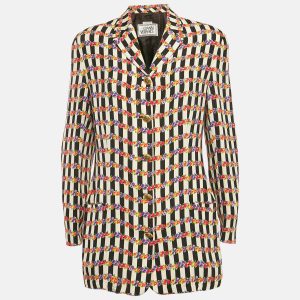 Gianni Versace Multicolor Floral and Stripe Print Silk Blazer M, Coats & Jackets - Luxury Closet catalog