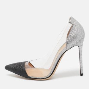 Gianvito Rossi Black/Silver Glitter and PVC Plexi Pumps Size 39, Pumps - Luxury Closet catalog