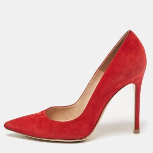 Gianvito Rossi Red Suede Pointed Toe Pumps Size 37, Pumps - Luxury Closet catalog