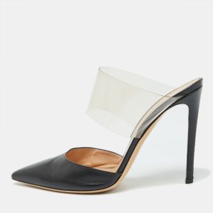 Gianvito Rossi Black Leather and PVC Plexi Pointed Toe Mules Size 41, Sandals - Luxury Closet catalog
