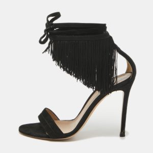 Gianvito Rossi Black Suede Olivia Ankle Strap Sandals Size 36, Sandals - Luxury Closet catalog