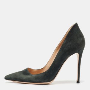 Gianvito Rossi Green Suede Gianvito Pointed Toe Pumps Size 40, Pumps - Luxury Closet catalog