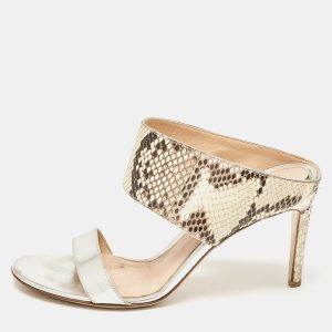 Gianvito Rossi Multicolor Python and Leather Open Toe Slide Sandals Size 37, Sandals - Luxury Closet catalog