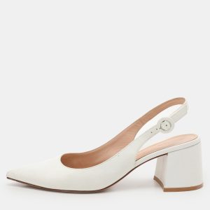 Gianvito Rossi White Leather Slingback Pumps Size 37.5, Pumps - Luxury Closet catalog