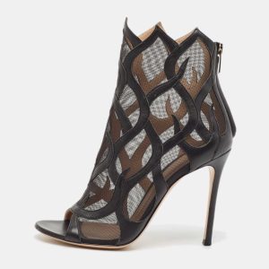 Gianvito Rossi Black Mesh Ankle Length Boots Size 38, Boots - Luxury Closet catalog