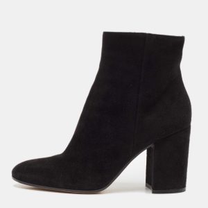 Gianvito Rossi Black Suede Block Heel Ankle Length Boots Size 37, Boots - Luxury Closet catalog