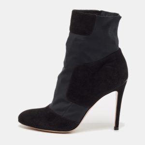 Gianvito Rossi Black Nylon and Suede Ankle Length Boots Size 37, Boots - Luxury Closet catalog