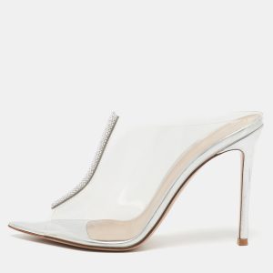 Gianvito Rossi Transparent PVC Crystal Embellished Sigma Mules Size 40, Sandals - Luxury Closet catalog