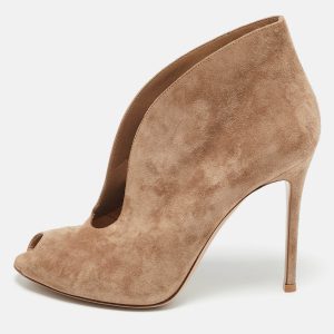 Gianvito Rossi Beige Suede Vamp Peep Toe Booties Size 39, Boots - Luxury Closet catalog