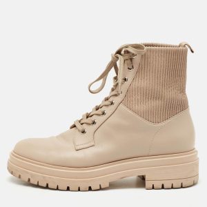 Gianvito Rossi Beige Leather Martis Combat Boots Size 38, Boots - Luxury Closet catalog