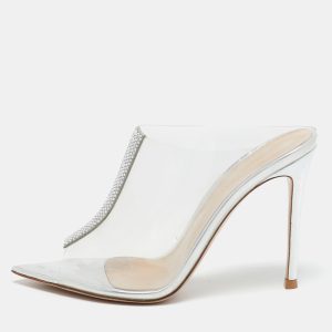 Gianvito Rossi Transparent PVC Crystal Embellished Sigma Mules Size 37, Sandals - Luxury Closet catalog