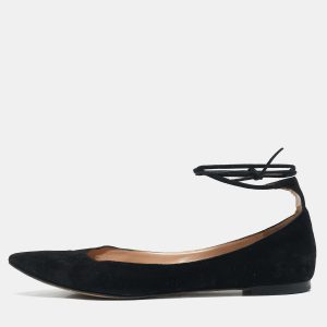 Gianvito Rossi Black Suede Femi Ankle Wrap Pointed Toe Flats Size 38.5, Flats - Luxury Closet catalog