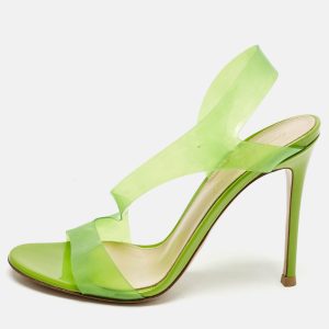 Gianvito Rossi Green PVC Metropolis Strappy Slingback Sandals Size 37, Sandals - Luxury Closet catalog