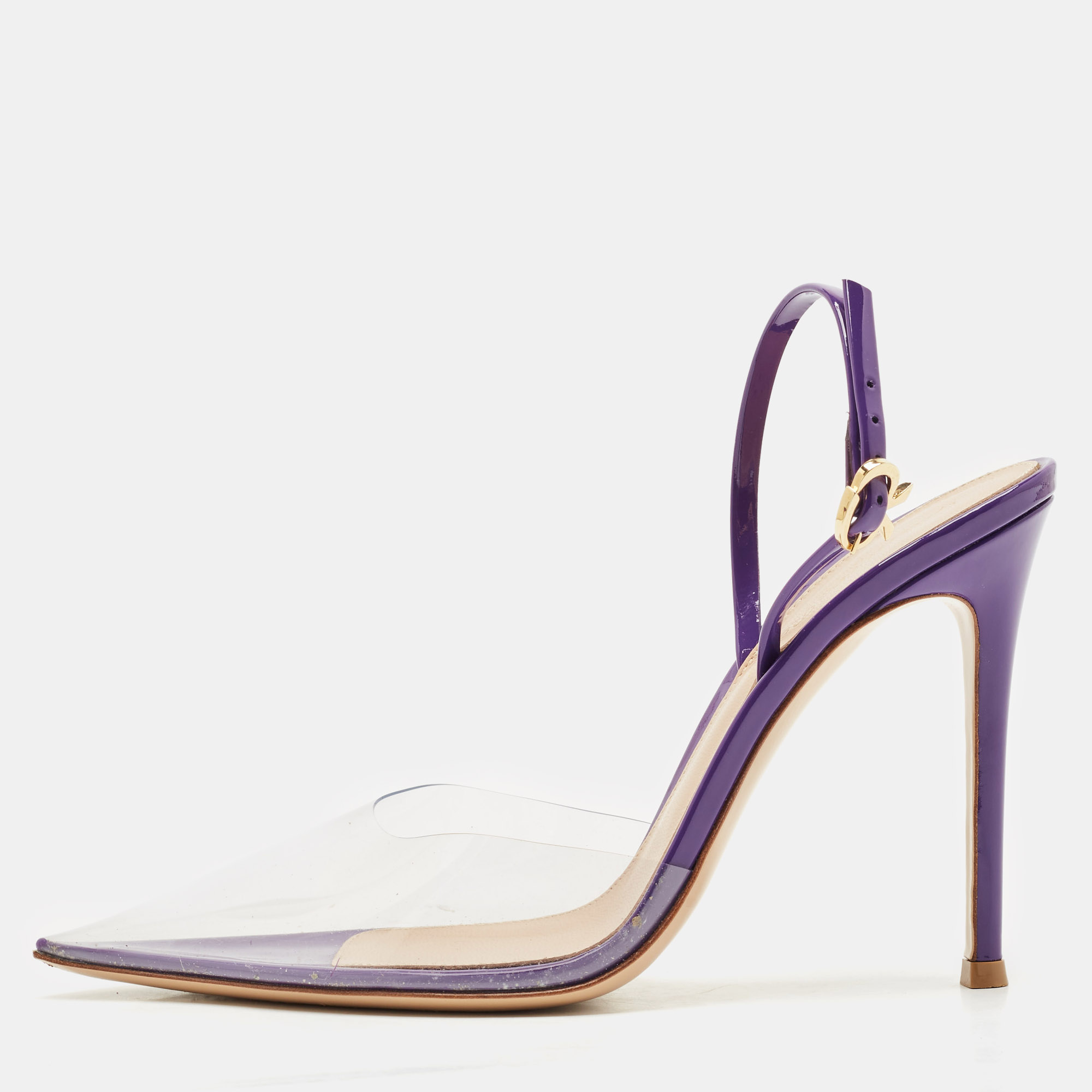 Gianvito Rossi Purple Patent Leather and PVC Ribbon Pumps Size 38, Pumps - Luxury Closet catalog