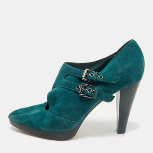Gianvito Rossi Teal Green Suede Ankle Booties Size 40, Boots - Luxury Closet catalog