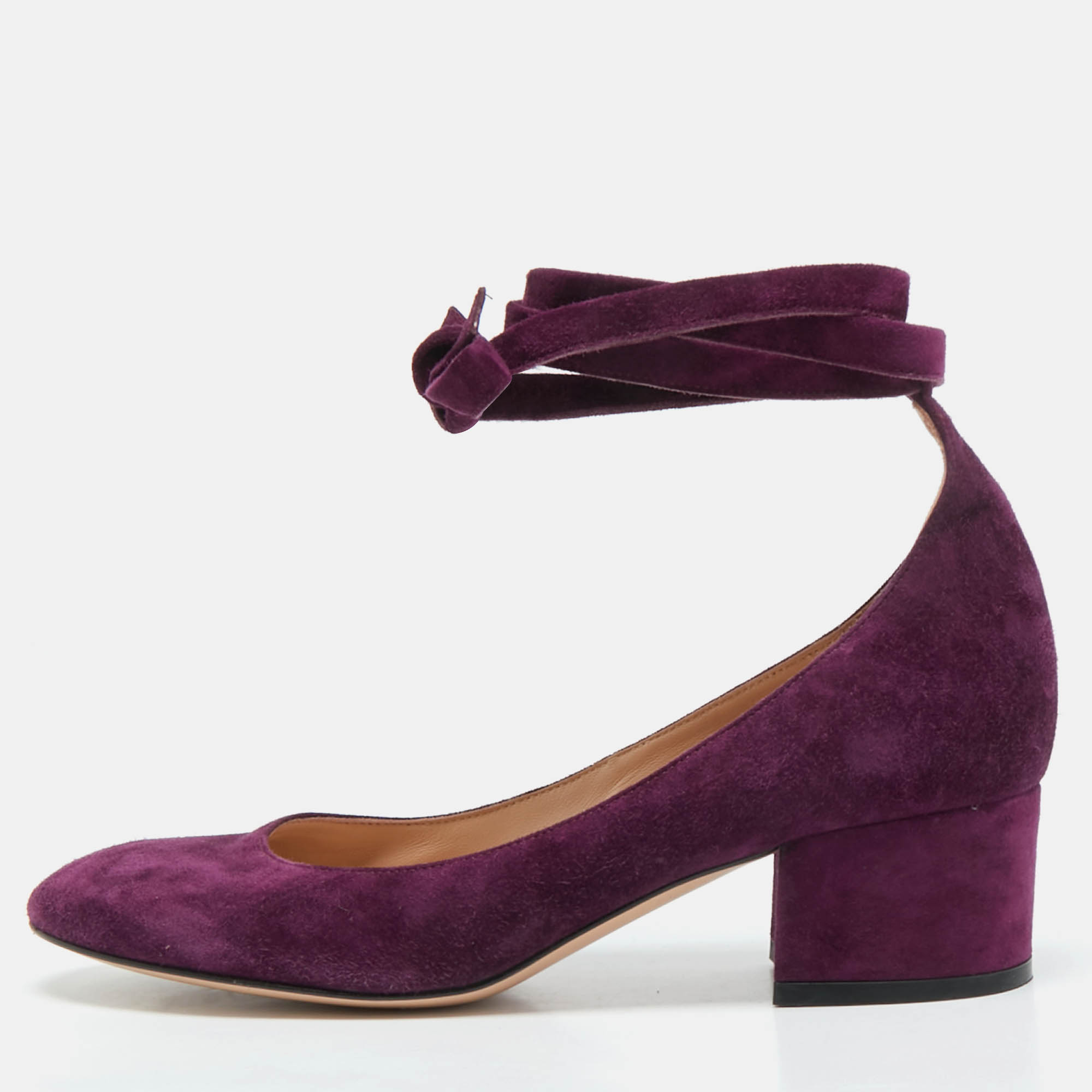 Gianvito Rossi Purple Suede Mary Jane Pumps Size 37.5, Pumps - Luxury Closet catalog