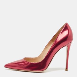 Gianvito Rossi Red Patent Leather Pointed Toe Pumps Size 39.5, Pumps - Luxury Closet catalog