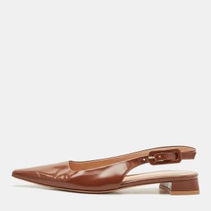 Gianvito Rossi Brown Leather Lindsay Slingback Flats Size 36.5, Flats - Luxury Closet catalog