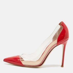 Gianvito Rossi Red/Transparent Patent Leather and PVC Plexi Pumps Size 39, Pumps - Luxury Closet catalog