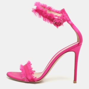 Gianvito Rossi Pink Satin Portofino Fringe Sandals Size 39, Sandals - Luxury Closet catalog