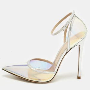 Gianvito Rossi Iridescent Leather and  PVC Ankle Strap Pumps  Size 40.5, Pumps - Luxury Closet catalog