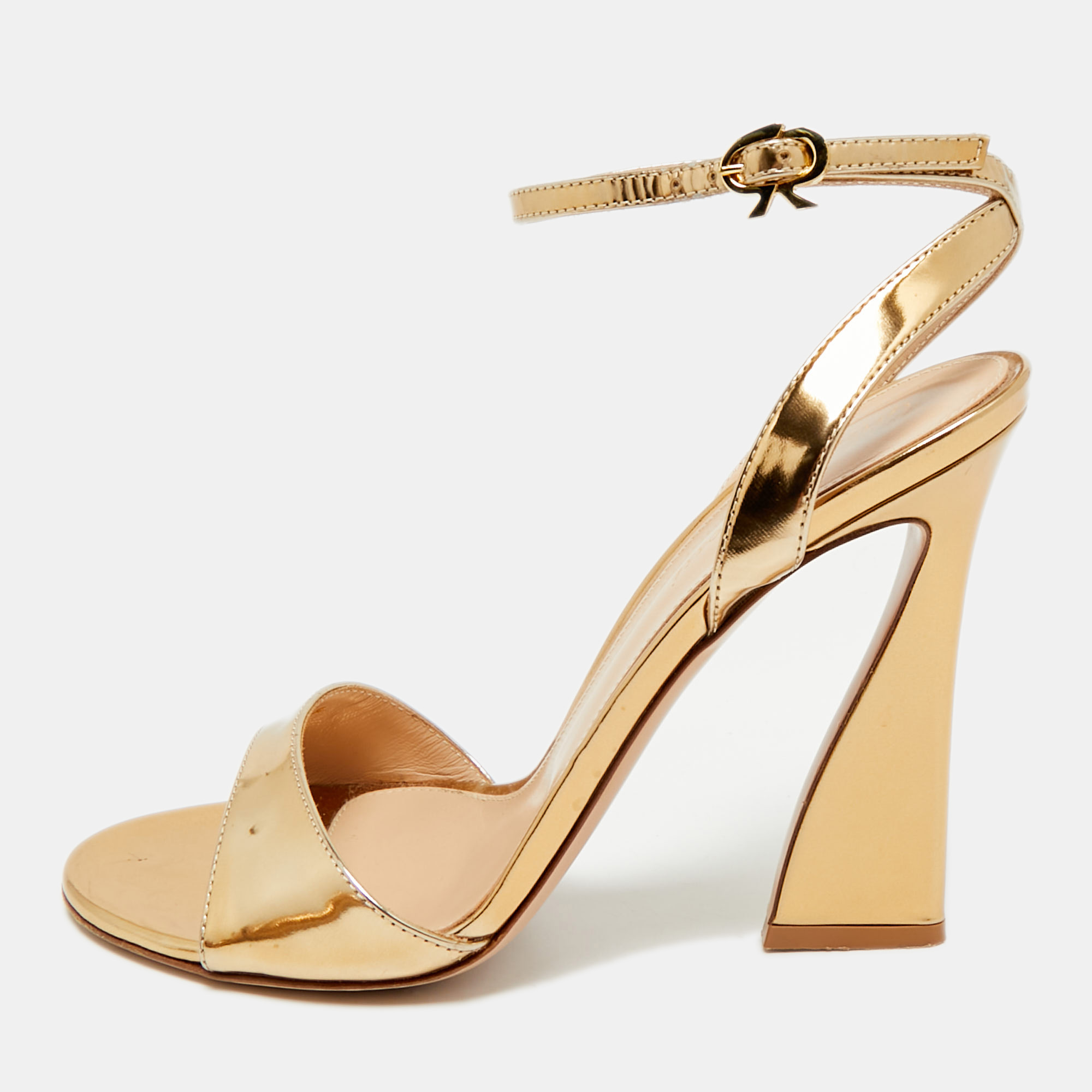 Gianvito Rossi Gold Leather Slingback Heeled Sandals Size 39, Sandals - Luxury Closet catalog