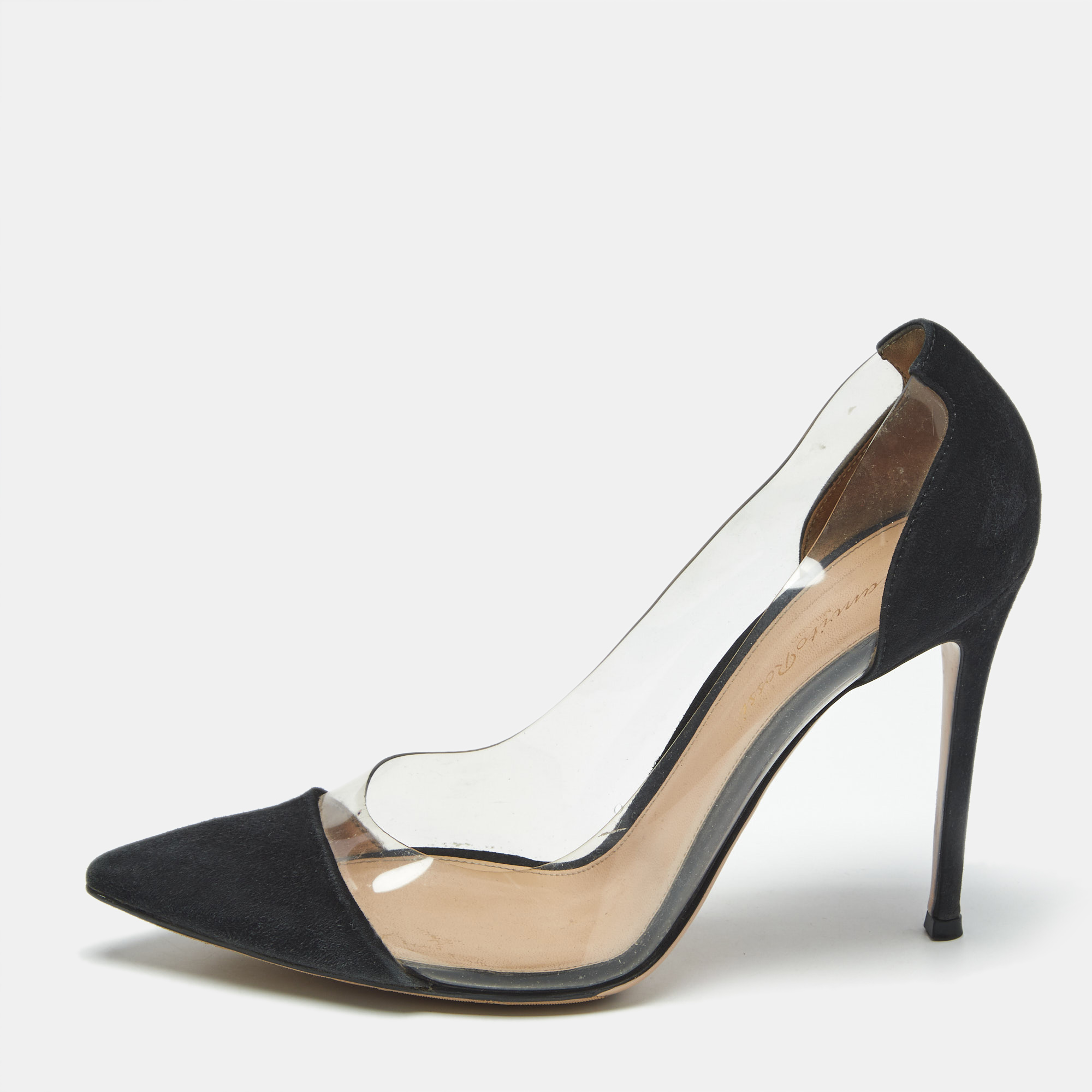 Gianvito Rossi Black/Transparent Suede and PVC Plexi Pumps Size 41, Pumps - Luxury Closet catalog