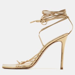 Gianvito Rossi Metallic Gold Leather Giza Wrapped Sandals Size 41, Sandals - Luxury Closet catalog