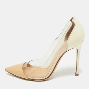 Gianvito Rossi Beige/Transparent Patent Leather and PVC Plexi Pointed Toe Pumps Size 36, Pumps - Luxury Closet catalog