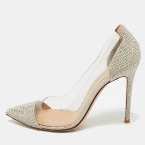 Gianvito Rossi PVC And Suede Stud Embellished Plexi Pumps Size 38.5, Pumps - Luxury Closet catalog